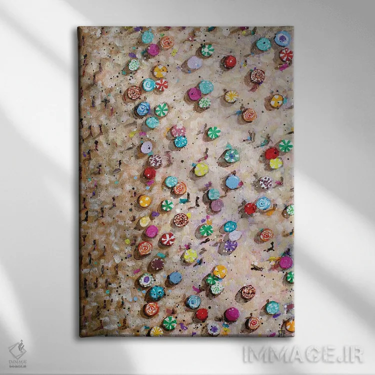 تابلو دکوراتیو روز ساحلی آفتابی اثر استودیو پینت-اینگ - نمای روبهرو روی دیوار