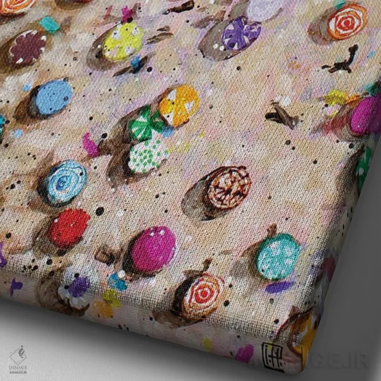 تابلو دکوراتیو روز ساحلی آفتابی اثر استودیو پینت-اینگ - نمای نزدیک بافت بوم