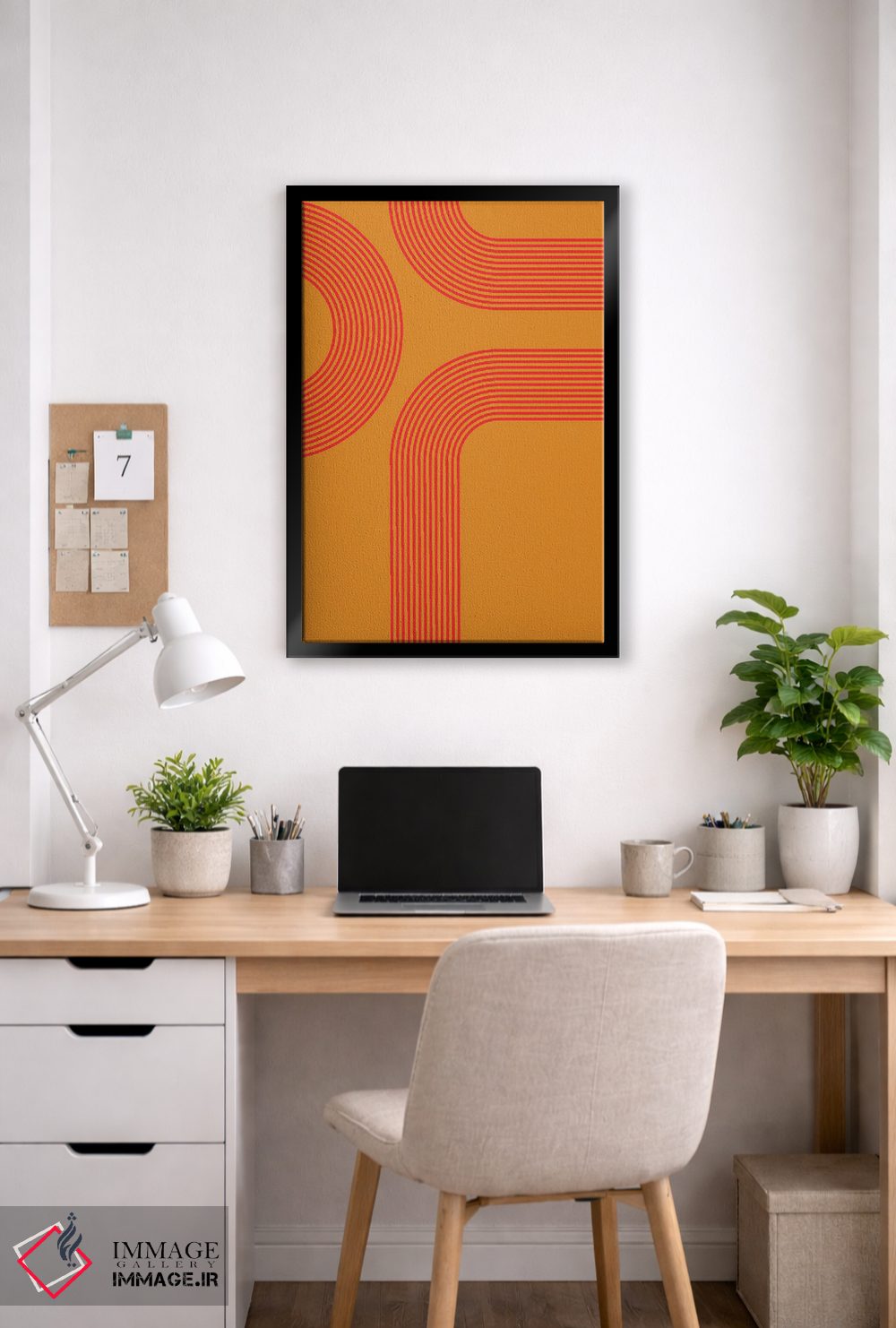 تابلو مدرن راه راه های نارنجی اثر اینکادو - D5B