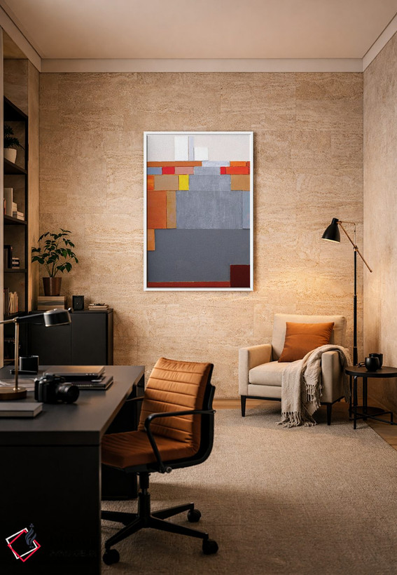 تابلو مینیمال گرافیک قرمز اثر اینکادو - D6W