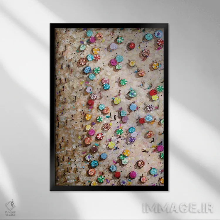 تابلو دکوراتیو روز ساحلی آفتابی اثر استودیو پینت-اینگ - نمای قابدار مشکی