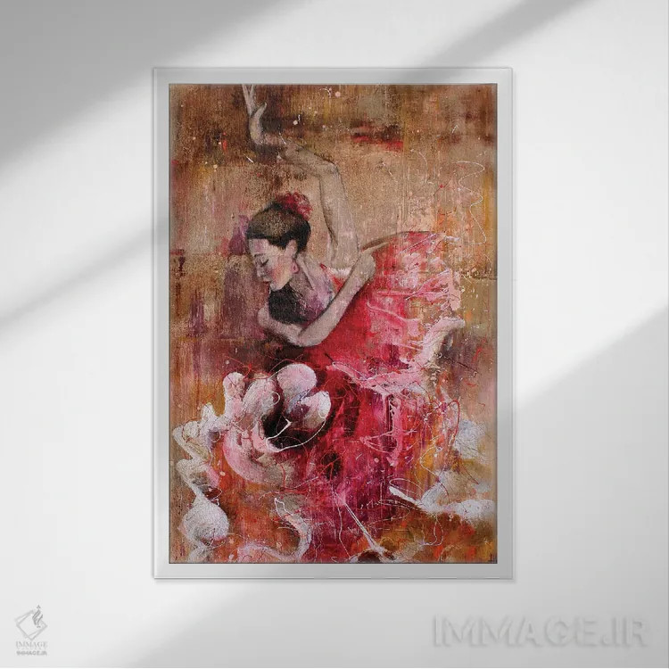 تابلو دکوراتیو روح فلامنکو اثر استودیو پینت-اینگ - نمای قابدار سفید