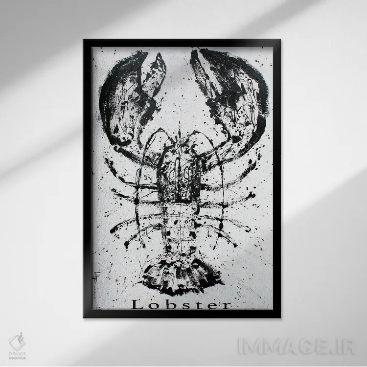 تابلو دکوراتیو خرچنگ سیاه اثر استودیو پینت-اینگ - نمای قابدار مشکی