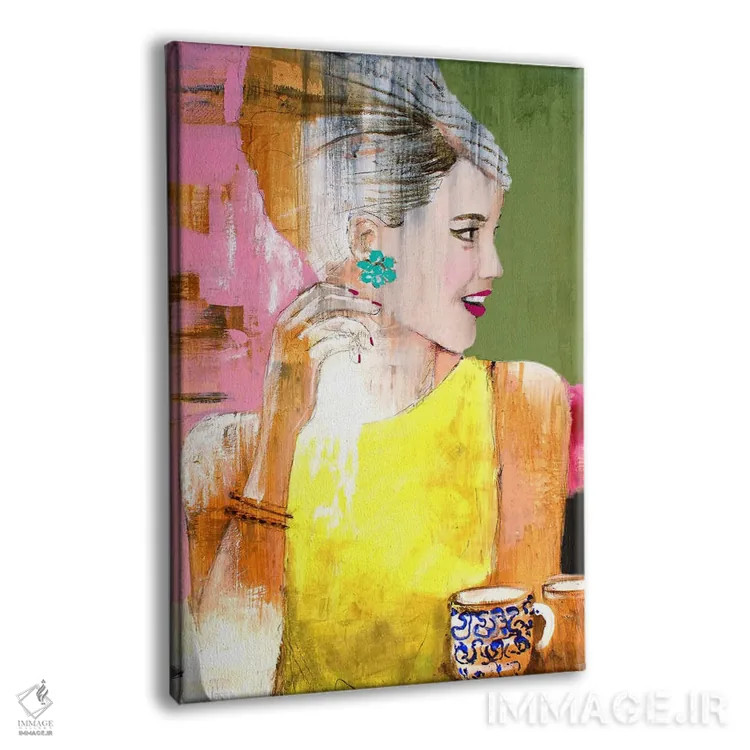 تابلو دکوراتیو لحظه قهوه اثر استودیو پینت-اینگ - نمای پرسپکتیو محصول