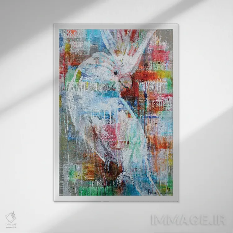 تابلو دکوراتیو پرنده بهشتی اثر استودیو پینت-اینگ - نمای قابدار سفید
