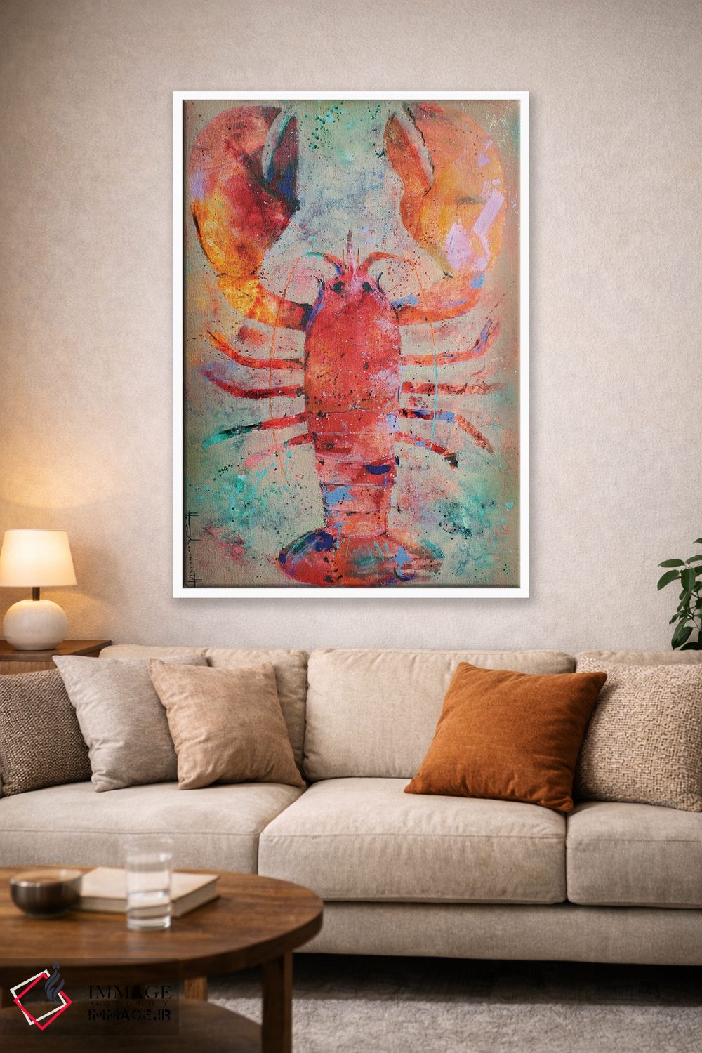 تابلو دکوراتیو خرچنگ هنری اثر استودیو پینت-اینگ - D1W
