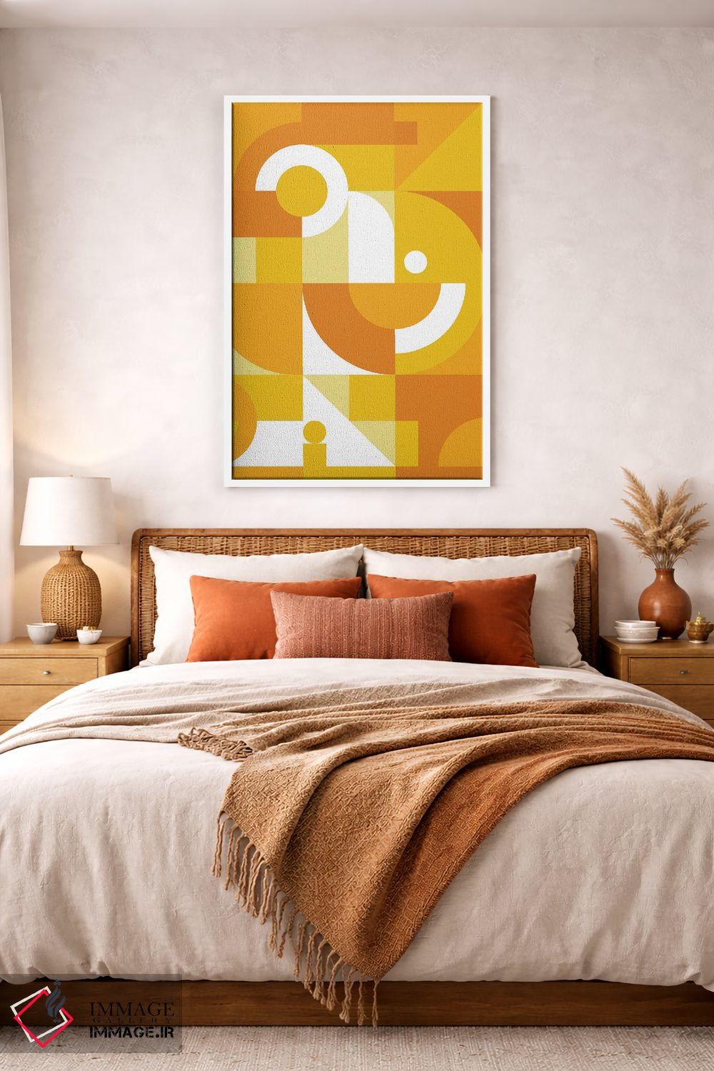تابلو مدرن گرافیک نارنجی اثر اینکادو - D2W