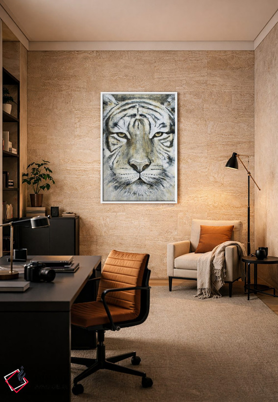 تابلو دکوراتیو تمرکز ببر اثر استودیو پینت-اینگ - D5W