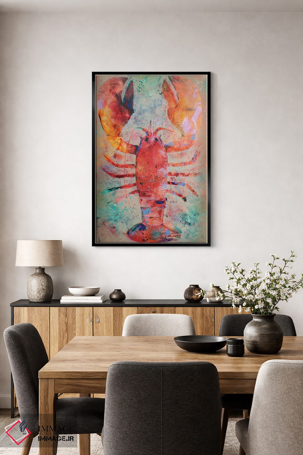 تابلو دکوراتیو خرچنگ هنری اثر استودیو پینت-اینگ - D4B