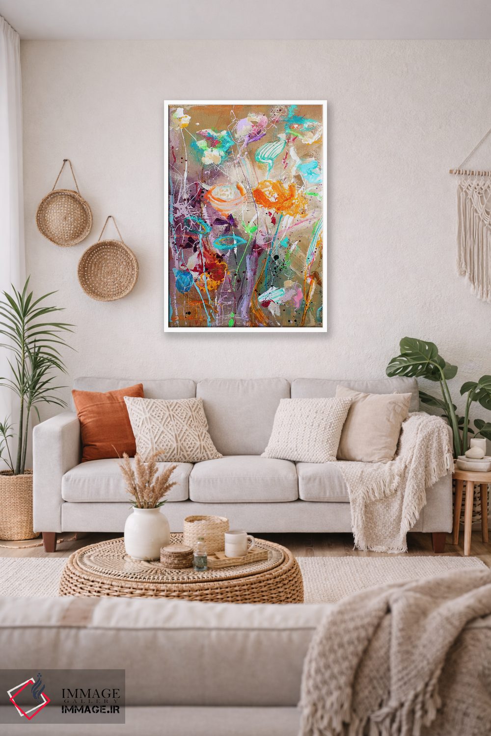تابلو انتزاعی گل زیبا اثر استودیو پینت-اینگ - D1W