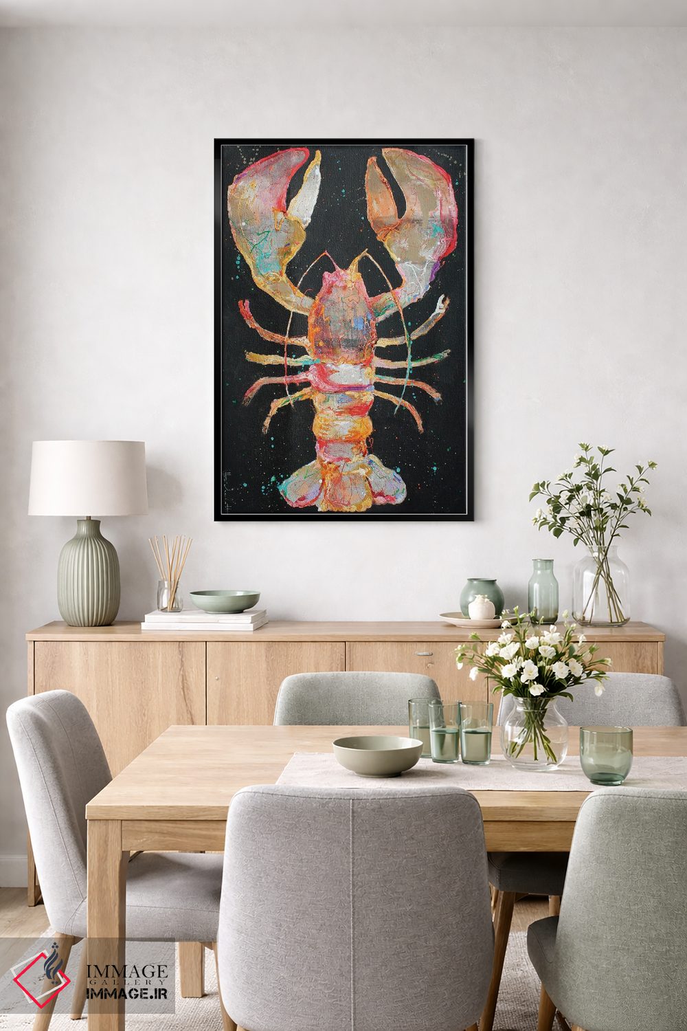 تابلو دکوراتیو خرچنگ هنری II اثر استودیو پینت-اینگ - D6B