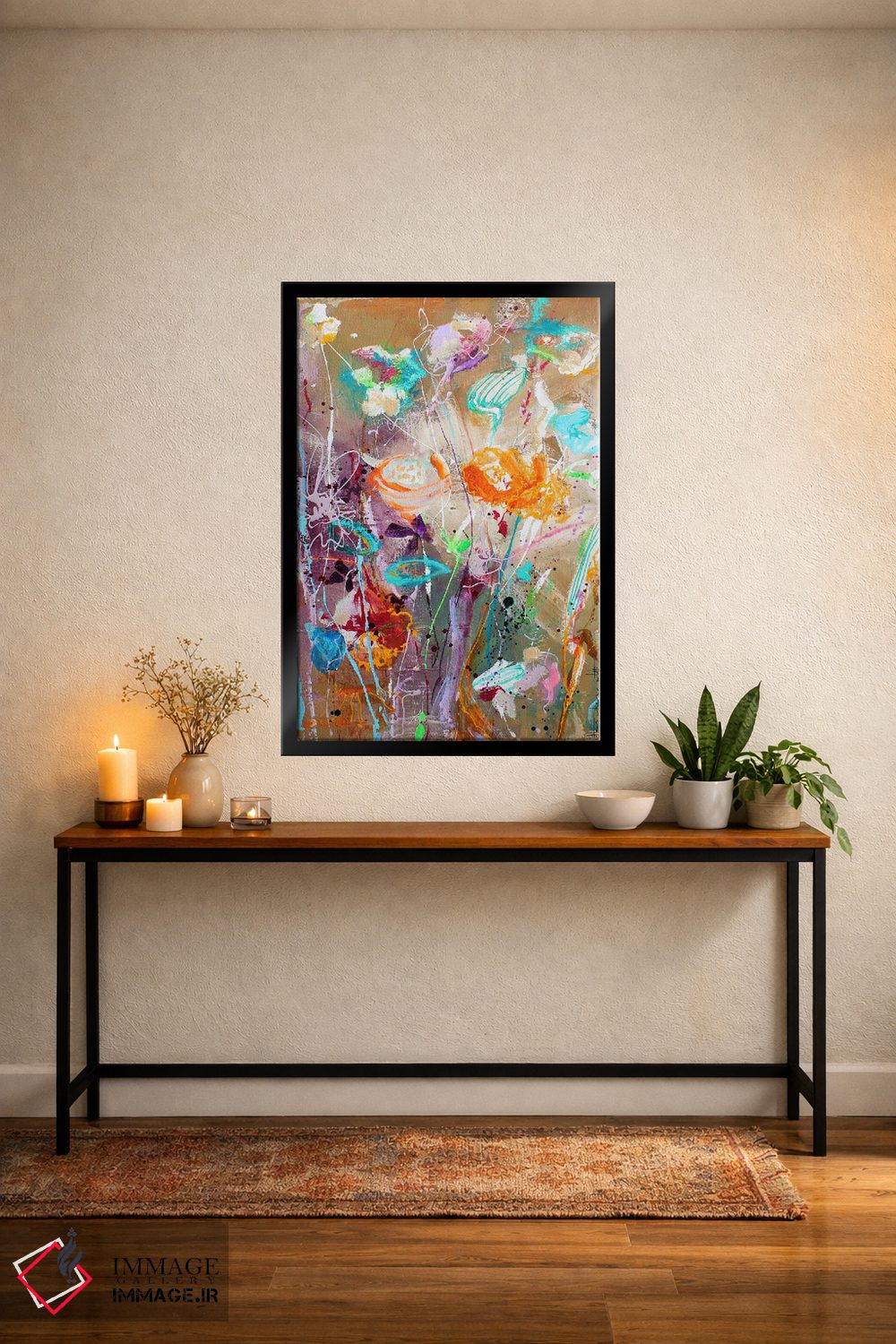 تابلو انتزاعی گل زیبا اثر استودیو پینت-اینگ - D5B