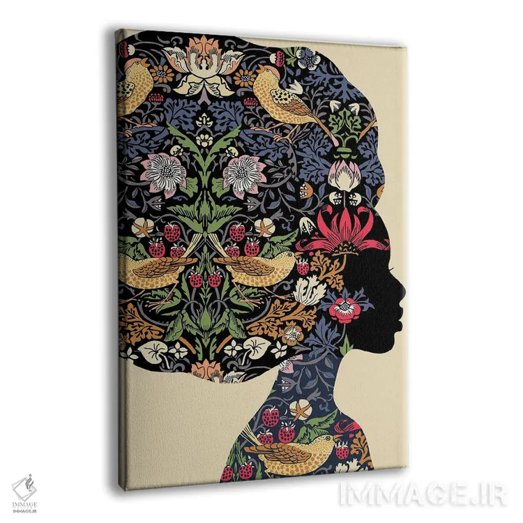 تابلو مدرن زن آفریقایی تبار اثر یوانا هوروات - نمای پرسپکتیو محصول