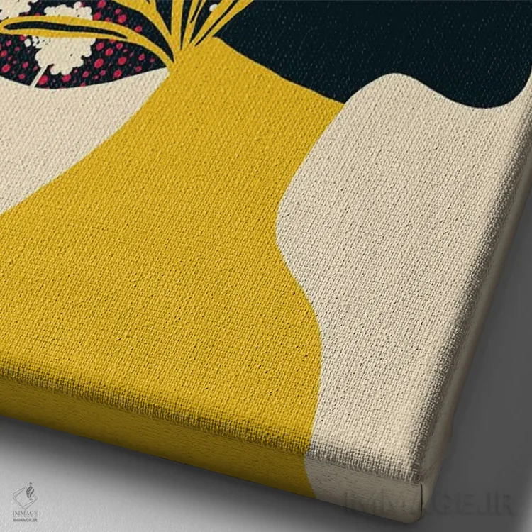 تابلو مدرن زن آفریقایی تبار با لباس زرد اثر یوانا هوروات - نمای نزدیک بافت بوم