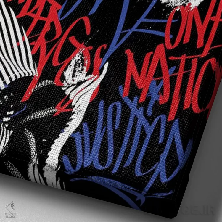 تابلو دکوراتیو برنی اثر آیون وان اس تی ان - نمای نزدیک بافت بوم