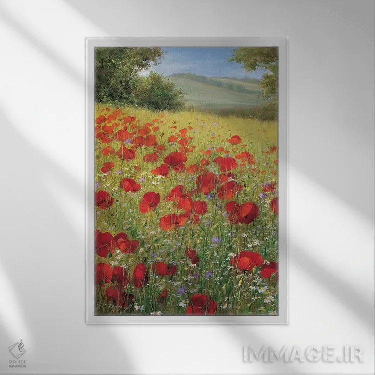 تابلو دکوراتیو مزرعه ی درخشان ۲ اثر هاینتس شولنهامر - نمای قابدار سفید