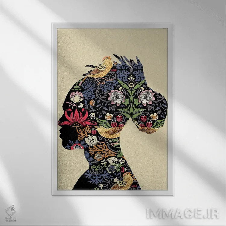 تابلو مدرن مرد آفریقایی تبار اثر یوانا هوروات - نمای قابدار سفید