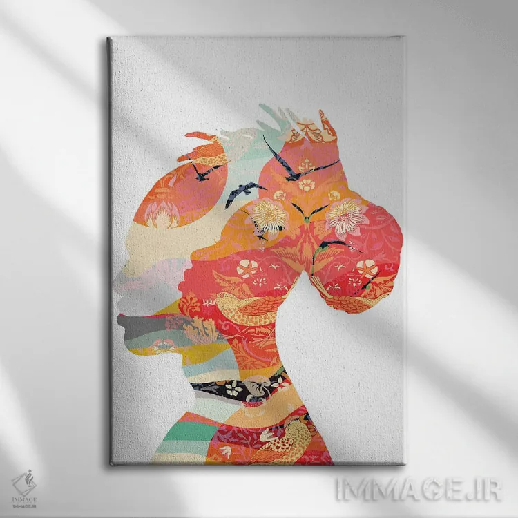 تابلو مدرن دو نفر اثر یوانا هوروات - نمای روبهرو روی دیوار