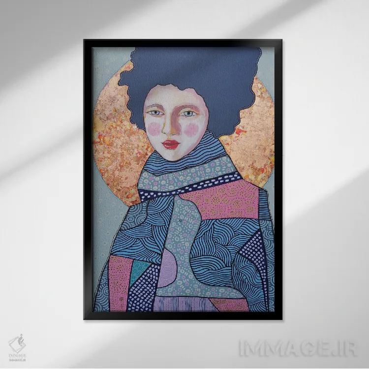 تابلو دکوراتیو خورشید زمستانی اثر ایرینا پاندوا - نمای قابدار مشکی