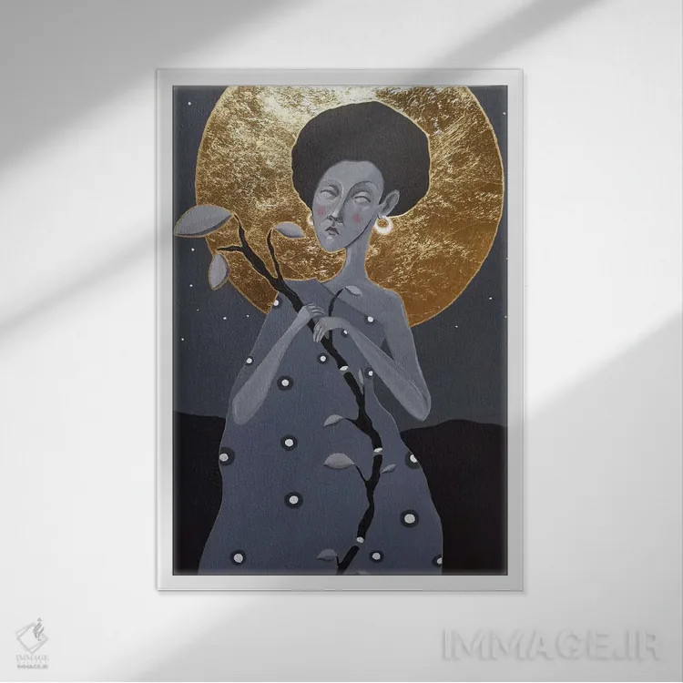 تابلو دکوراتیو مادر شب اثر ایرینا پاندوا - نمای قابدار سفید