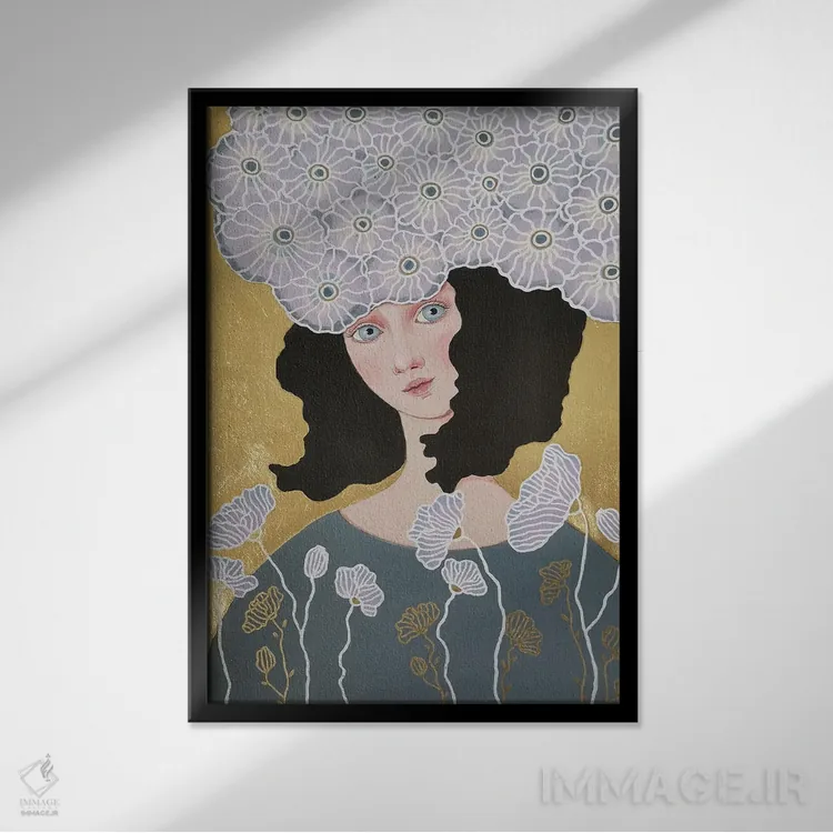 تابلو دکوراتیو ورونیکا اثر ایرینا پاندوا - نمای قابدار مشکی