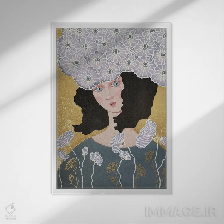 تابلو دکوراتیو ورونیکا اثر ایرینا پاندوا - نمای قابدار سفید