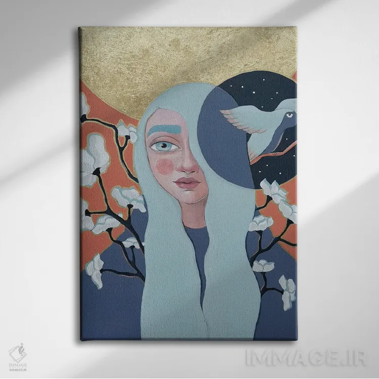 تابلو دکوراتیو پرواز شبانه اثر ایرینا پاندوا - نمای روبهرو روی دیوار