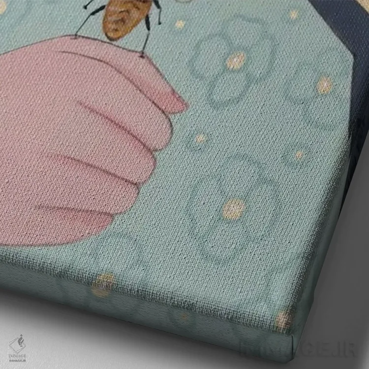 تابلو دکوراتیو زنبور اثر ایرینا پاندوا - نمای نزدیک بافت بوم