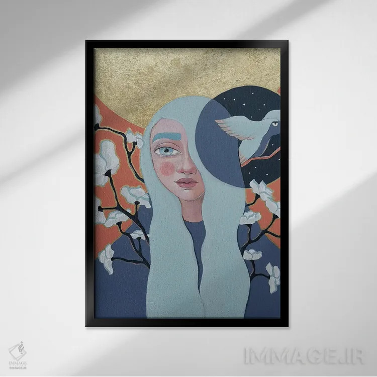 تابلو دکوراتیو پرواز شبانه اثر ایرینا پاندوا - نمای قابدار مشکی
