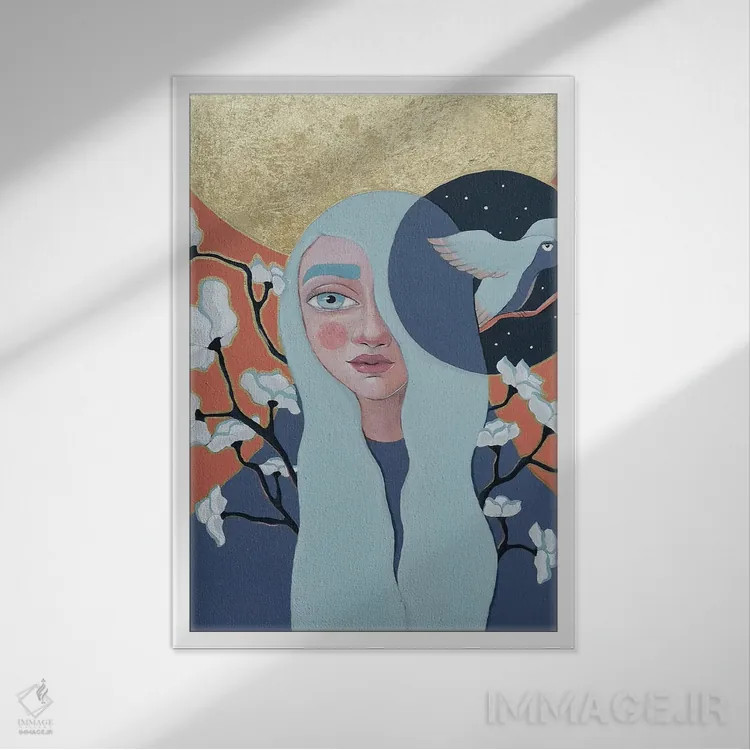 تابلو دکوراتیو پرواز شبانه اثر ایرینا پاندوا - نمای قابدار سفید