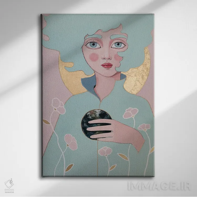 تابلو دکوراتیو زمین اثر ایرینا پاندوا - نمای روبهرو روی دیوار