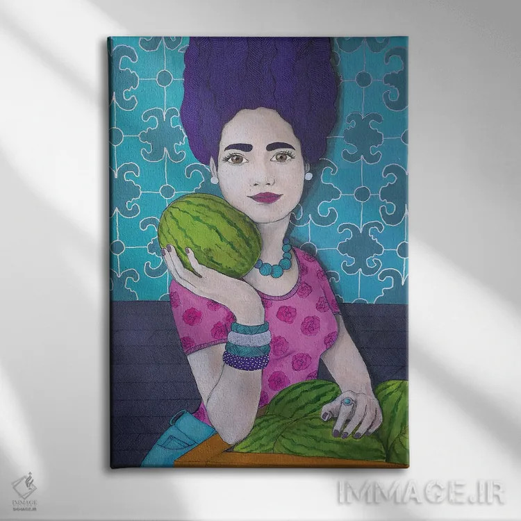 تابلو دکوراتیو هندوانه اثر ایرینا پاندوا - نمای روبهرو روی دیوار