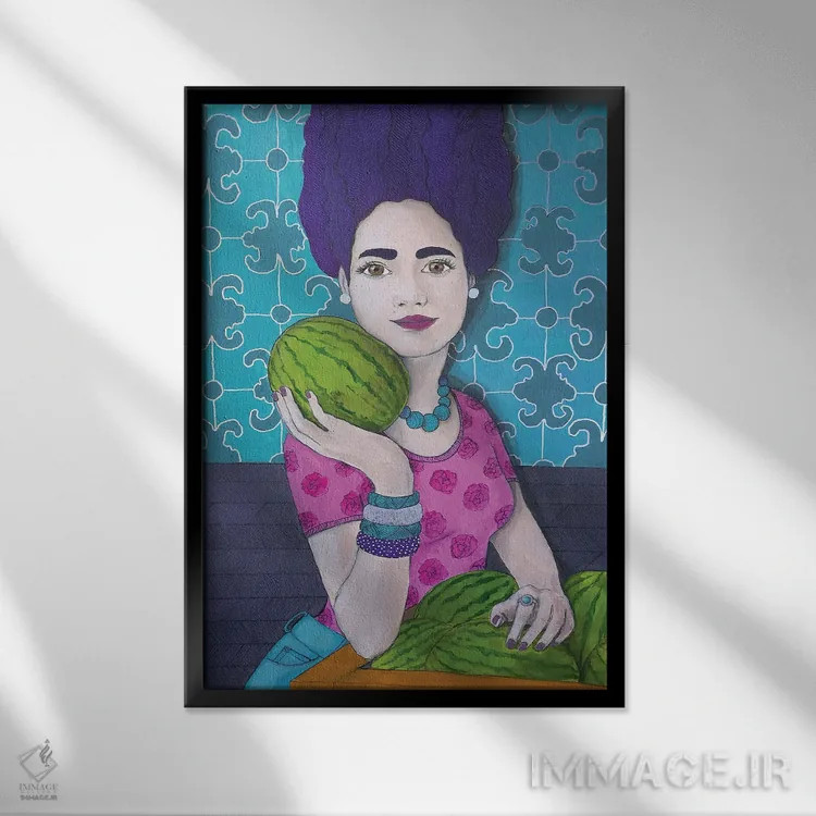 تابلو دکوراتیو هندوانه اثر ایرینا پاندوا - نمای قابدار مشکی