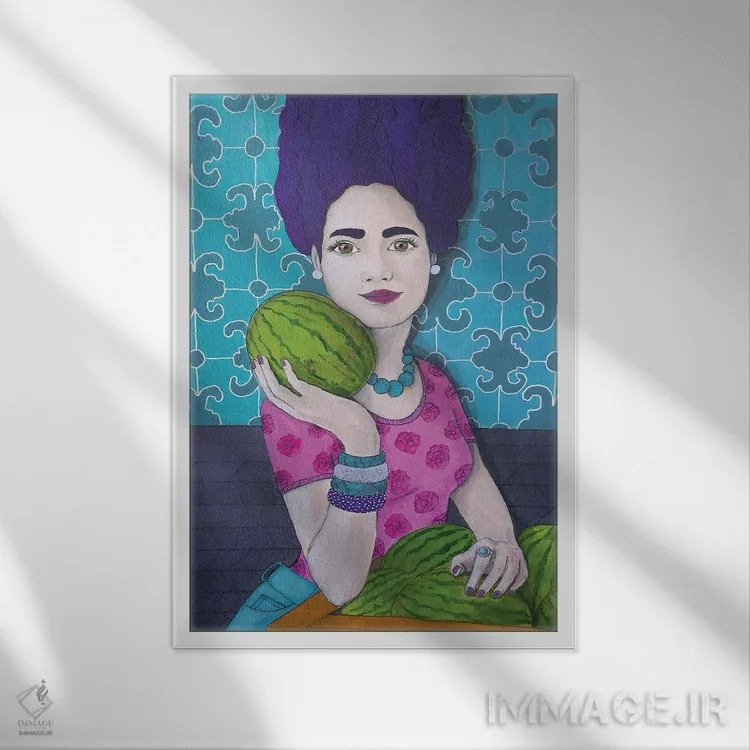 تابلو دکوراتیو هندوانه اثر ایرینا پاندوا - نمای قابدار سفید