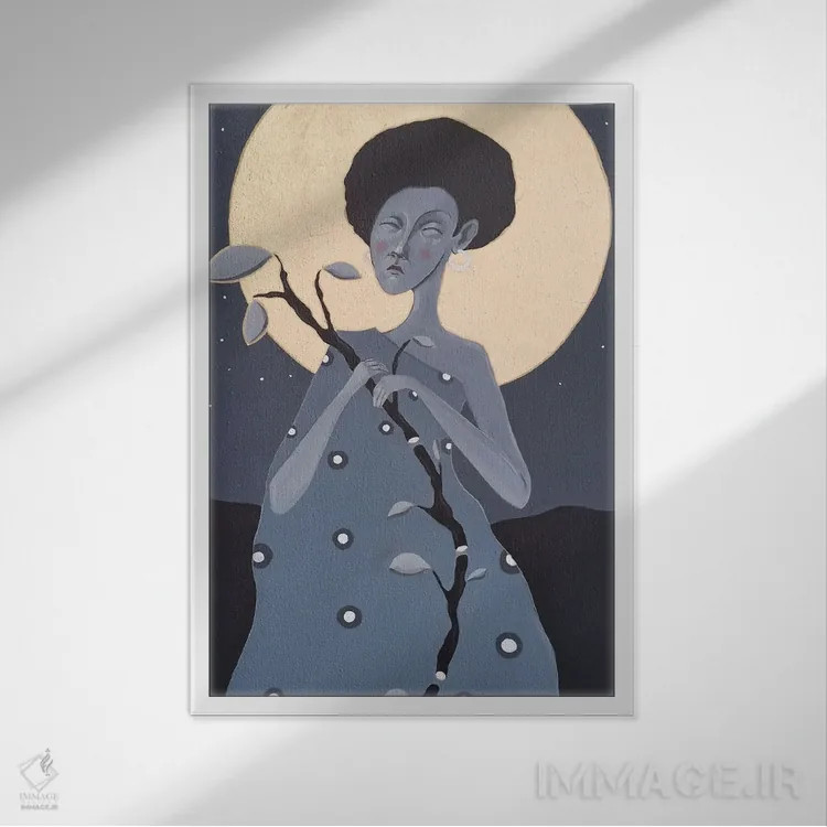 تابلو دکوراتیو مادر شب ۲ اثر ایرینا پاندوا - نمای قابدار سفید