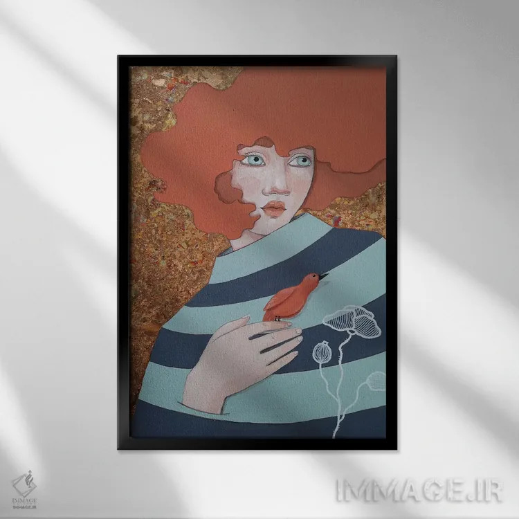 تابلو دکوراتیو ماشا اثر ایرینا پاندوا - نمای قابدار مشکی