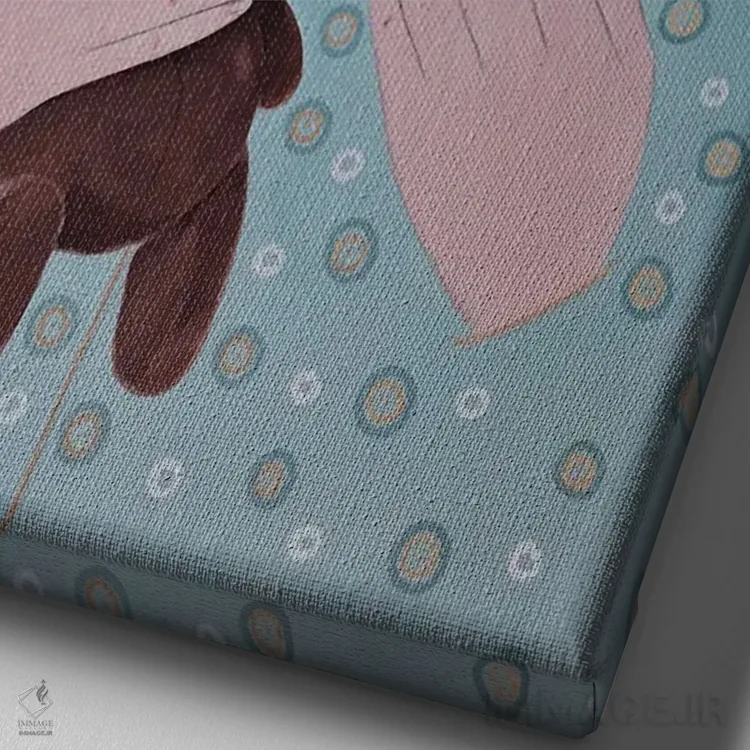 تابلو دکوراتیو قلب اثر ایرینا پاندوا - نمای نزدیک بافت بوم