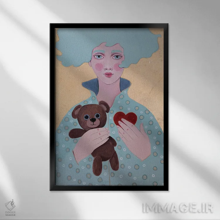 تابلو دکوراتیو قلب اثر ایرینا پاندوا - نمای قابدار مشکی