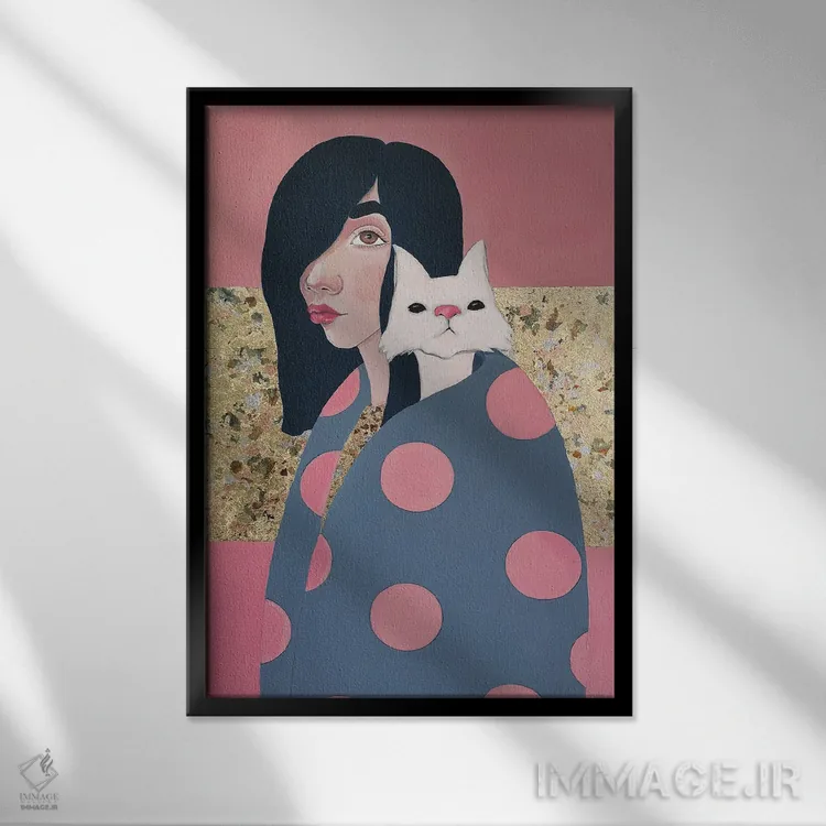 تابلو دکوراتیو آدم من اثر ایرینا پاندوا - نمای قابدار مشکی