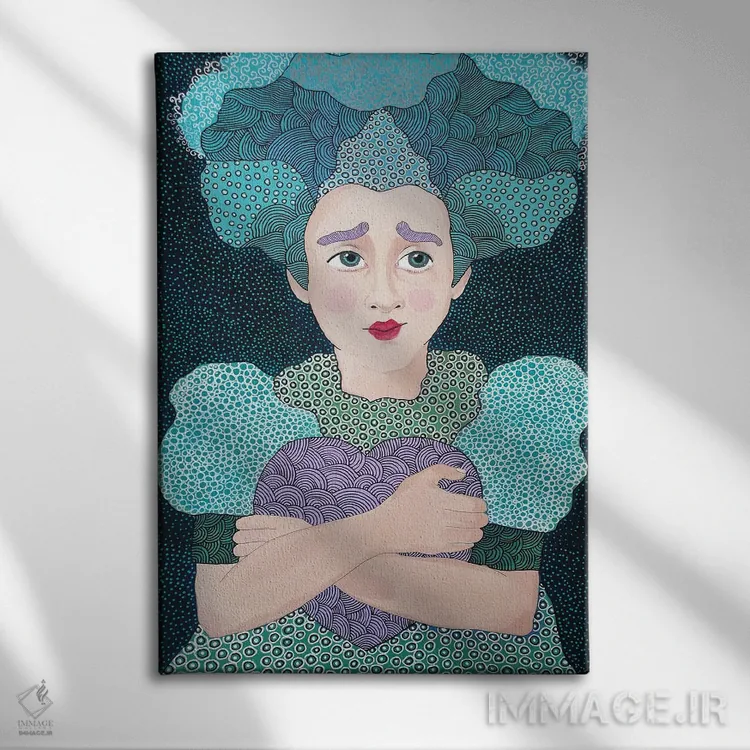 تابلو دکوراتیو ملکه دل ها اثر ایرینا پاندوا - نمای روبهرو روی دیوار