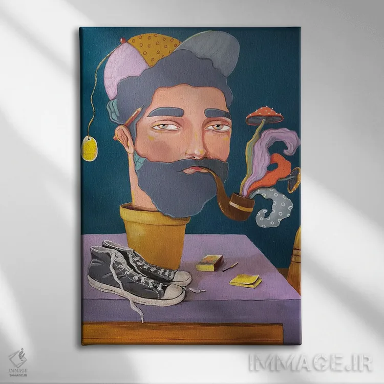 تابلو دکوراتیو آدم امروز و فردا کن اثر ایرینا پاندوا - نمای روبهرو روی دیوار