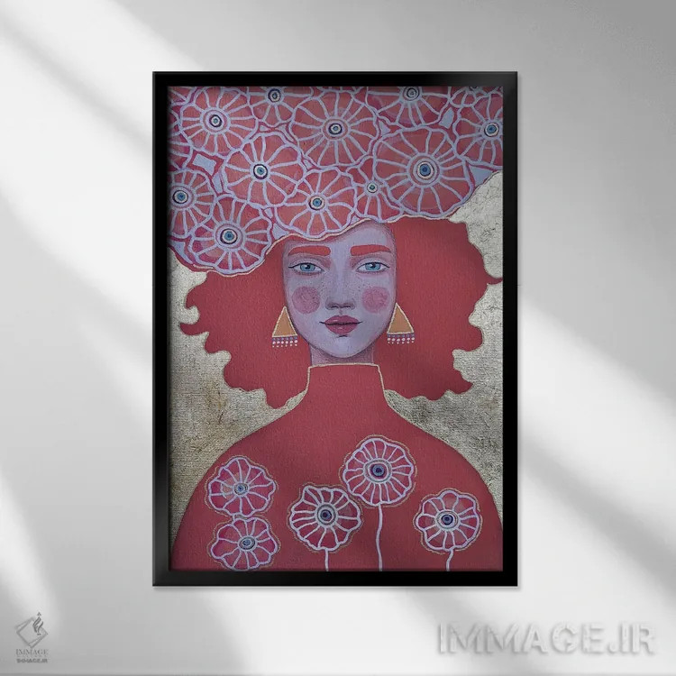 تابلو دکوراتیو طلایی اثر ایرینا پاندوا - نمای قابدار مشکی