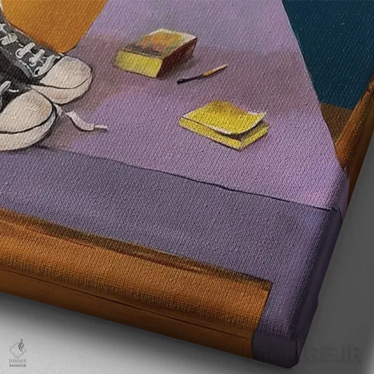 تابلو دکوراتیو آدم امروز و فردا کن اثر ایرینا پاندوا - نمای نزدیک بافت بوم