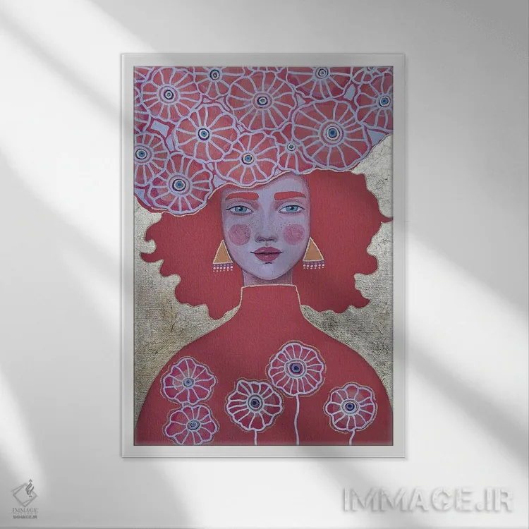 تابلو دکوراتیو طلایی اثر ایرینا پاندوا - نمای قابدار سفید