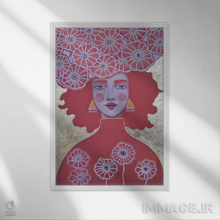 تابلو دکوراتیو طلایی اثر ایرینا پاندوا - نمای قابدار سفید