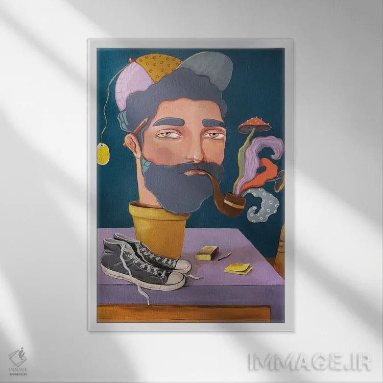 تابلو دکوراتیو آدم امروز و فردا کن اثر ایرینا پاندوا - نمای قابدار سفید