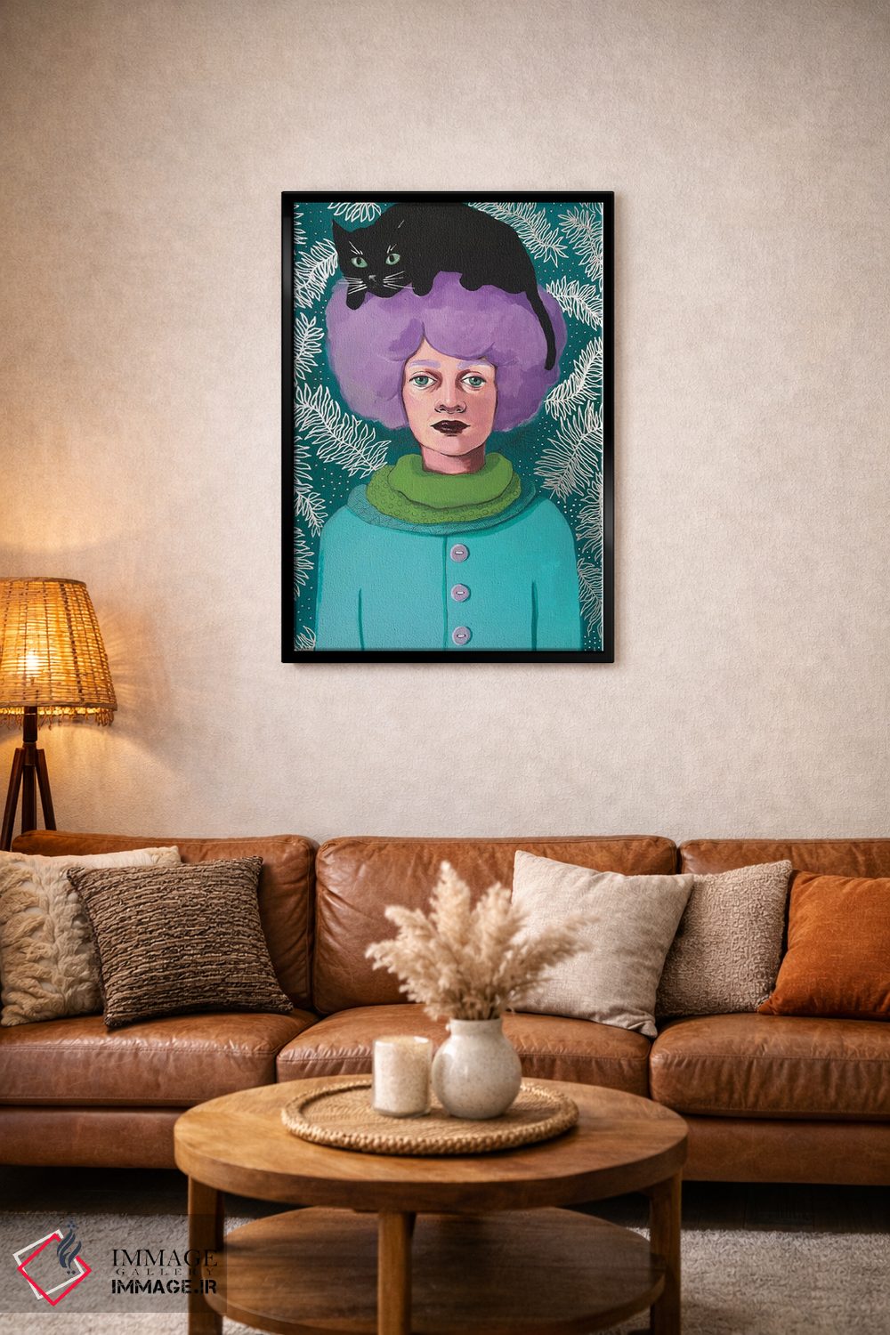 تابلو دکوراتیو بانوی گربه ها اثر ایرینا پاندوا - D3B