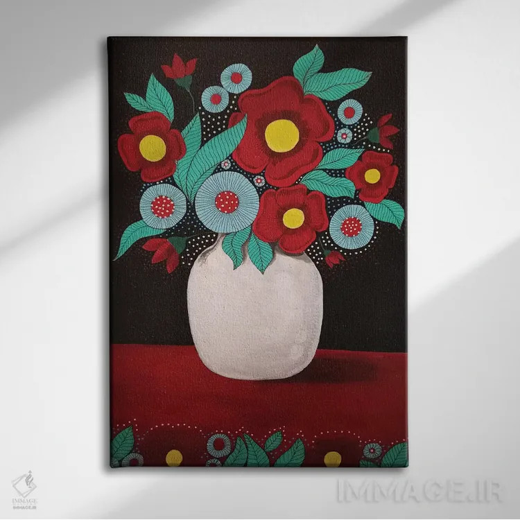 تابلو دکوراتیو گل ها اثر ایرینا پاندوا - نمای روبهرو روی دیوار