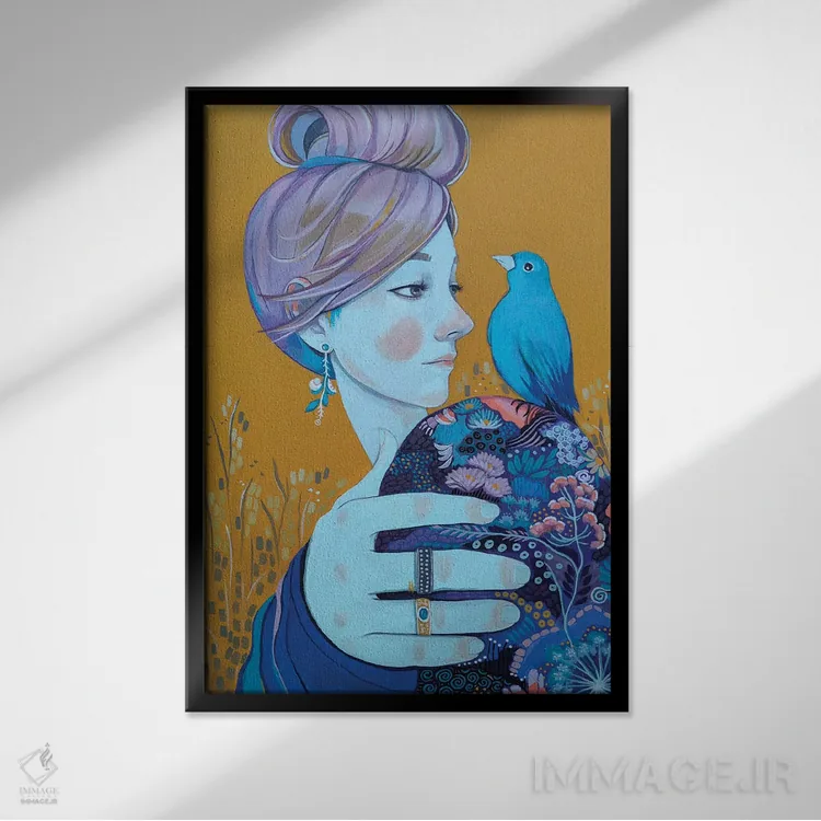 تابلو دکوراتیو ملاقات اثر ایرینا پاندوا - نمای قابدار مشکی