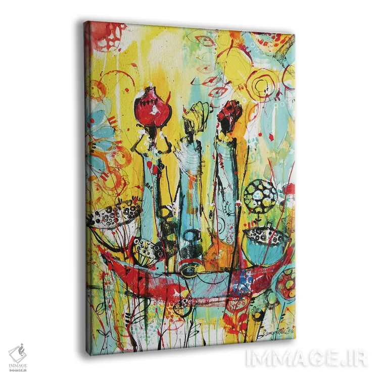 تابلو دکوراتیو زنان قبیله ای آفریقایی ۹ اثر ایرینا رومیانسه وا - نمای پرسپکتیو محصول